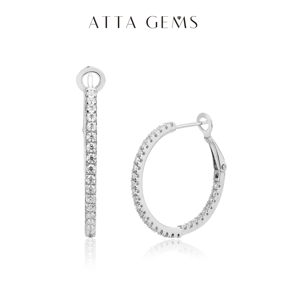 Vixonna Women's Moissanite Hoop Earrings 925 Silver D Color VVS1