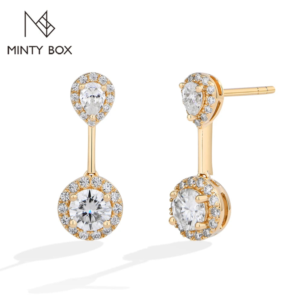 Vixonna Women's Moissanite Pear Cut Dangle Earrings 925 Silver D Color VVS1