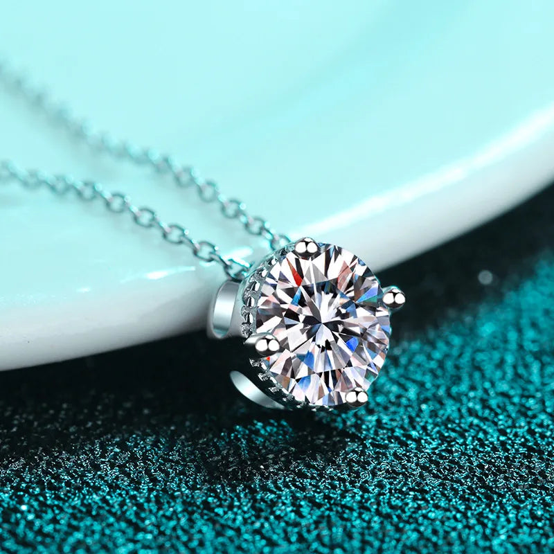 Vixonna Women's Moissanite Pendant Necklace 1ct Art Deco