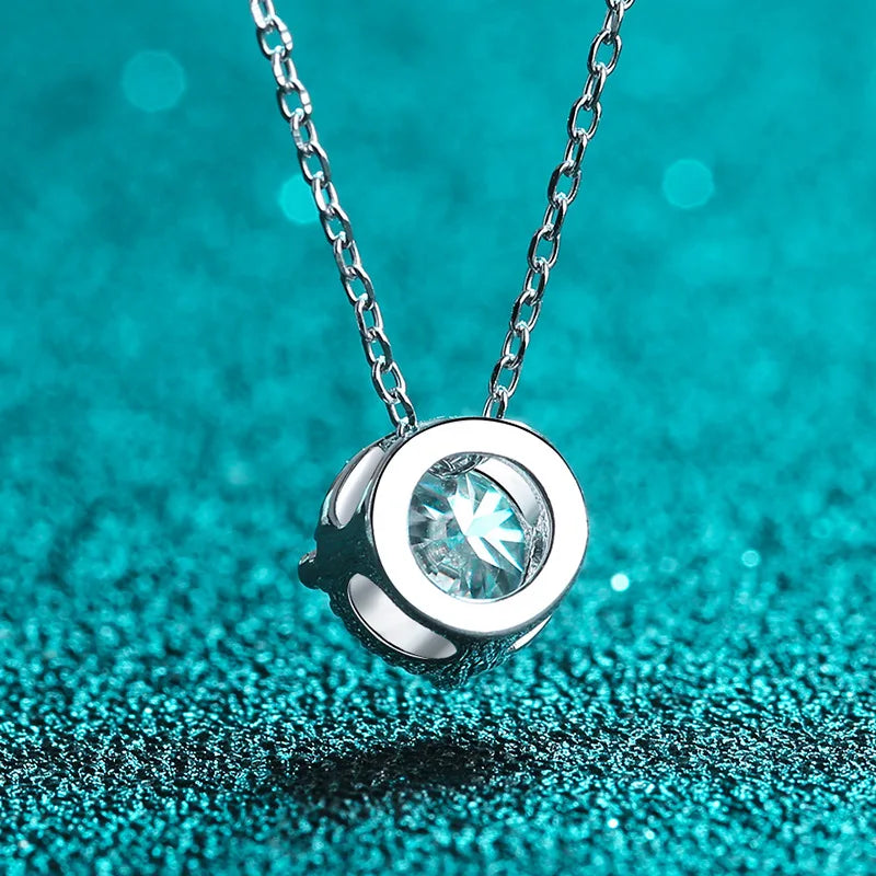 Vixonna Women's Moissanite Pendant Necklace 1ct Art Deco