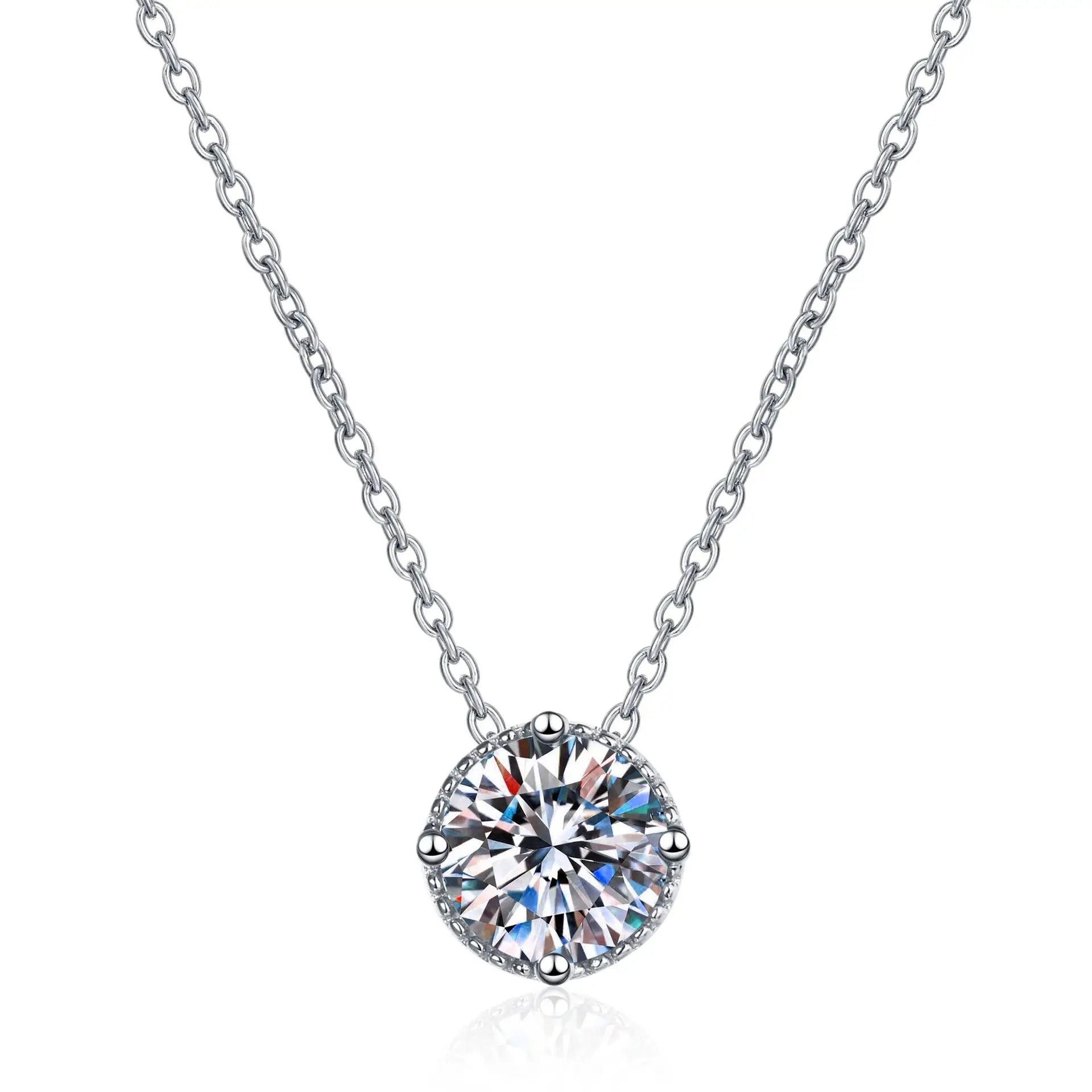 Vixonna Women's Moissanite Pendant Necklace 1ct Art Deco