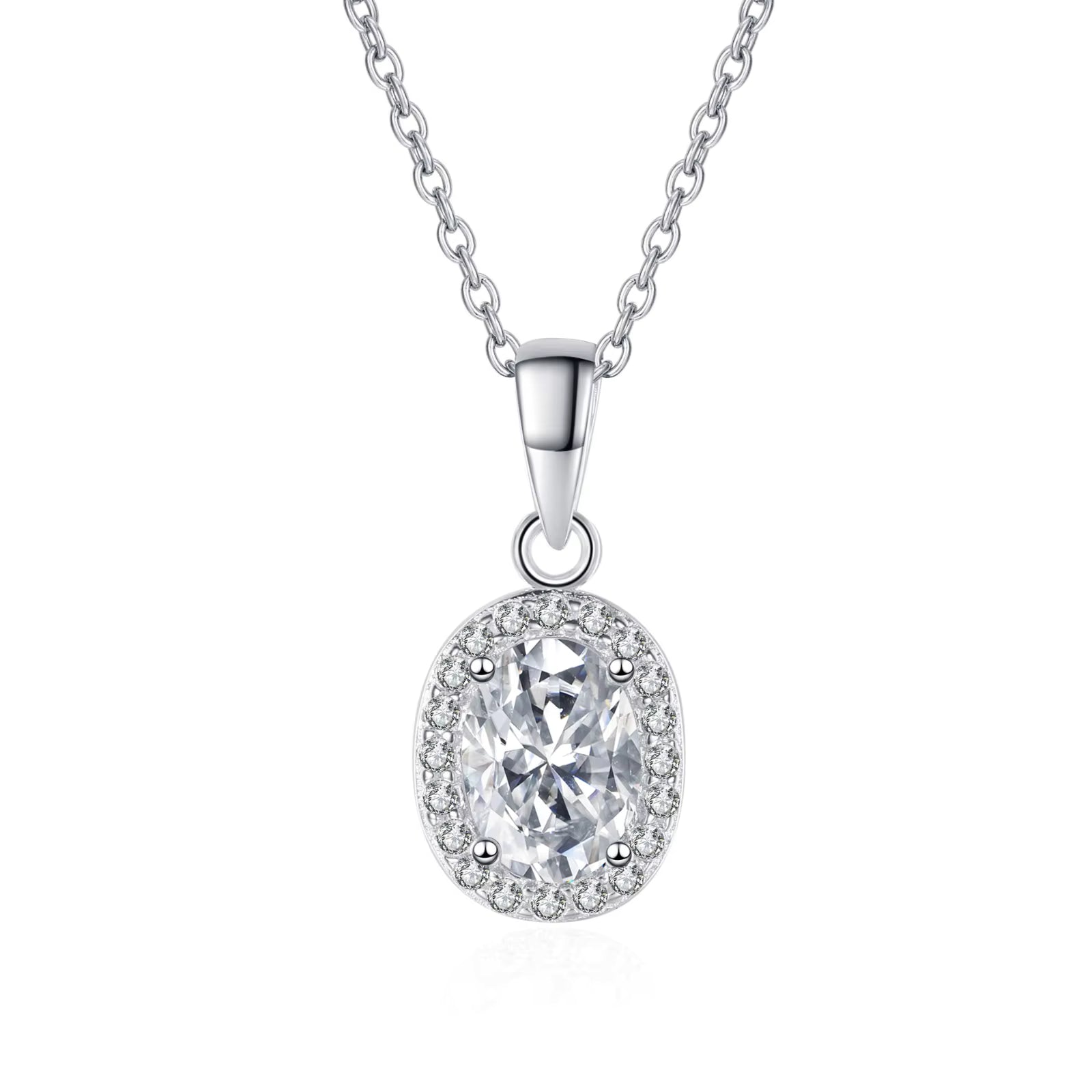Vixonna Women's Moissanite Pendant Necklace 1ct D Color 925 Silver