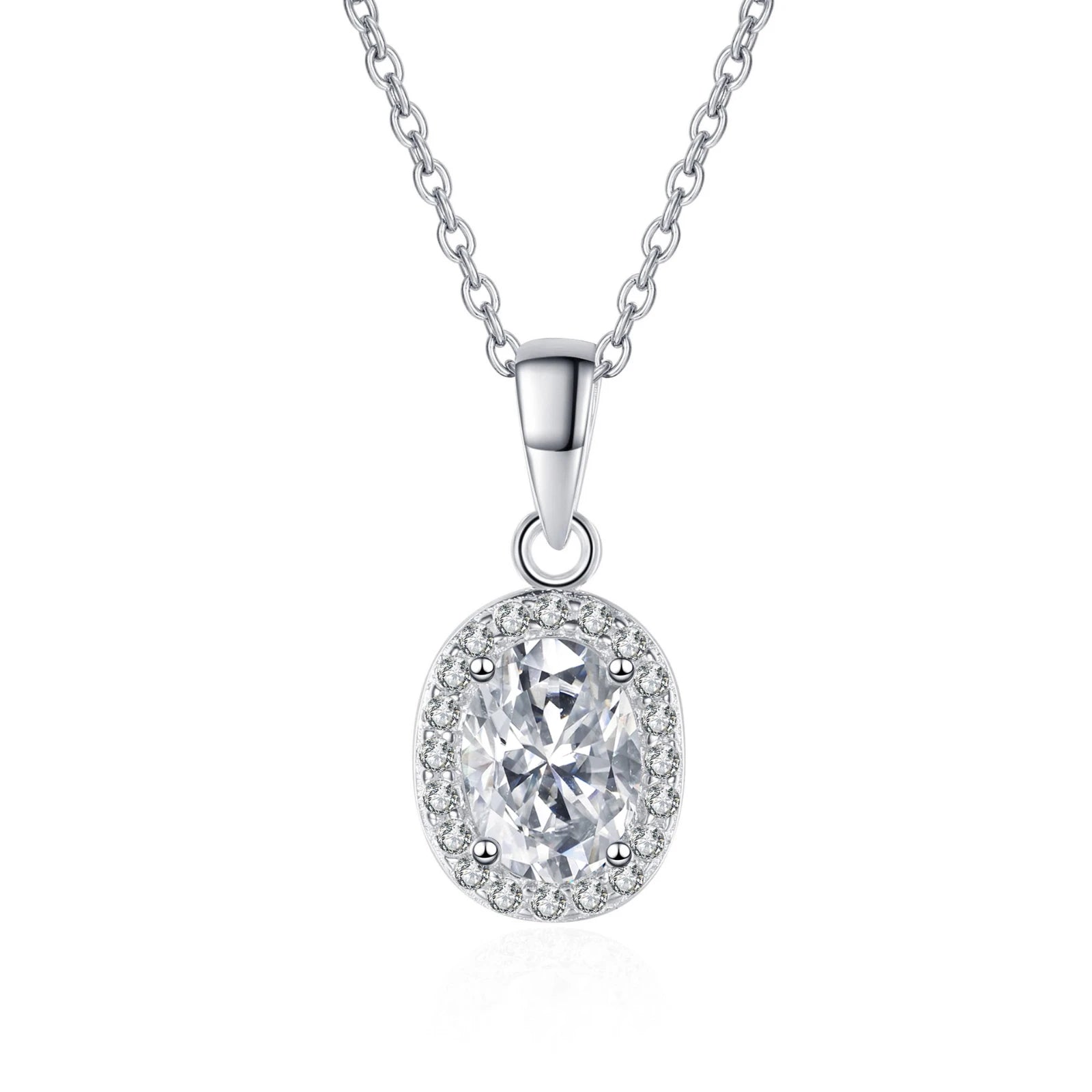 Vixonna Women's Moissanite Pendant Necklace 1ct D Color 925 Silver