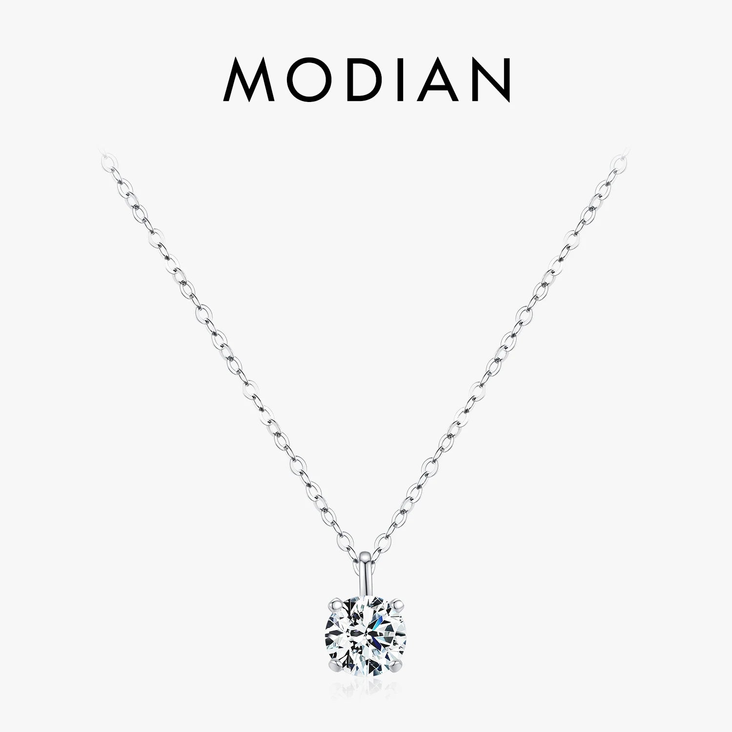 Vixonna Women's Moissanite Pendant Necklace 1ct D Color VVS1 925 Silver
