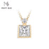 Vixonna Women's Moissanite Pendant Necklace 3ct D Color VVS1 Princess Cut