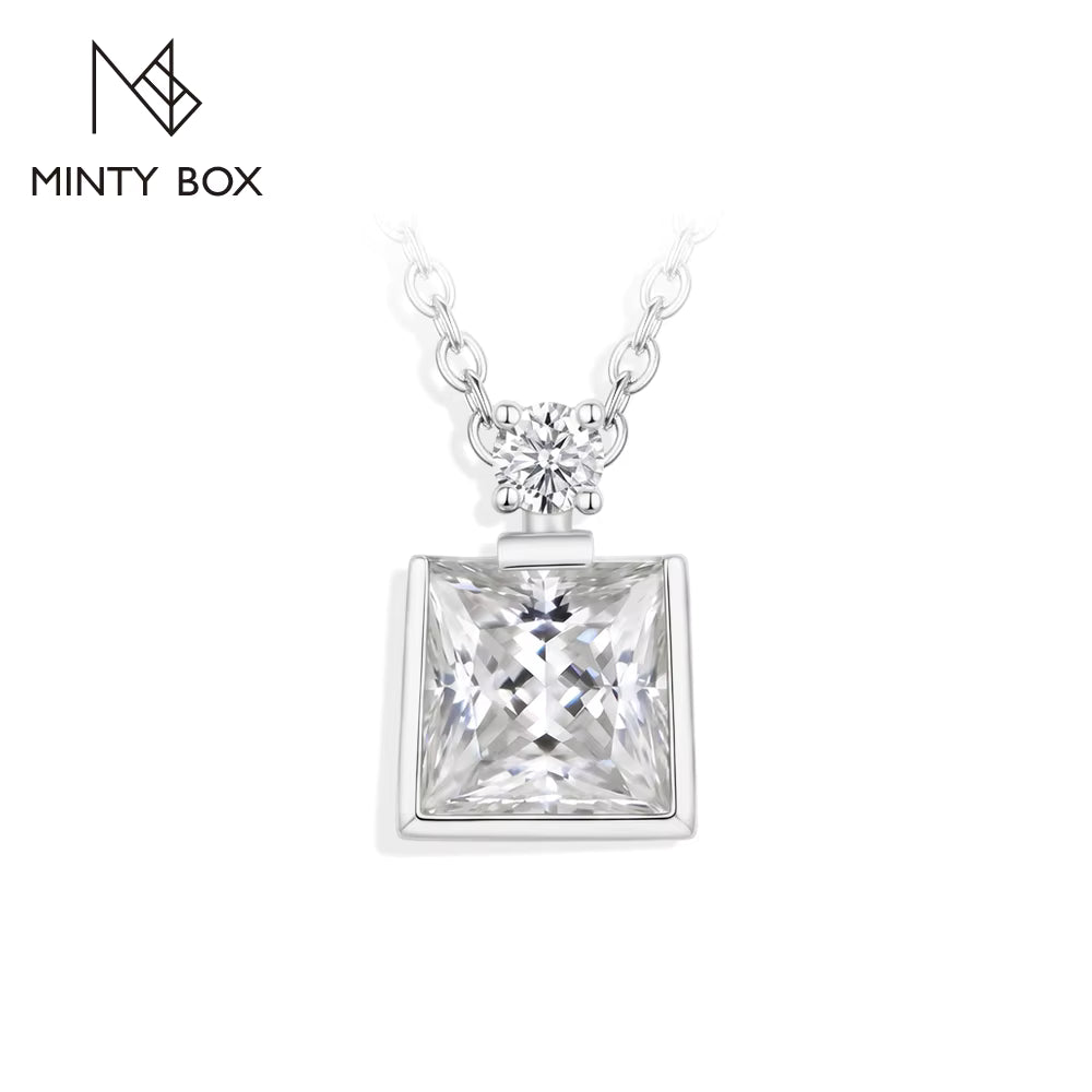 Vixonna Women's Moissanite Pendant Necklace 3ct D Color VVS1 Princess Cut