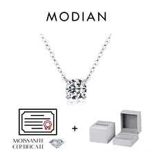 Vixonna Women's Moissanite Pendant Necklace 925 Silver 0.8ct D Color Round