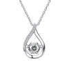 Vixonna Women's Moissanite Pendant Necklace 925 Silver 18k White Gold Plated