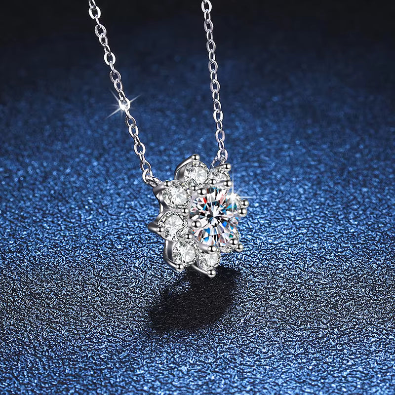Vixonna Women's Moissanite Pendant Necklace 925 Silver 1ct D Color VVS1