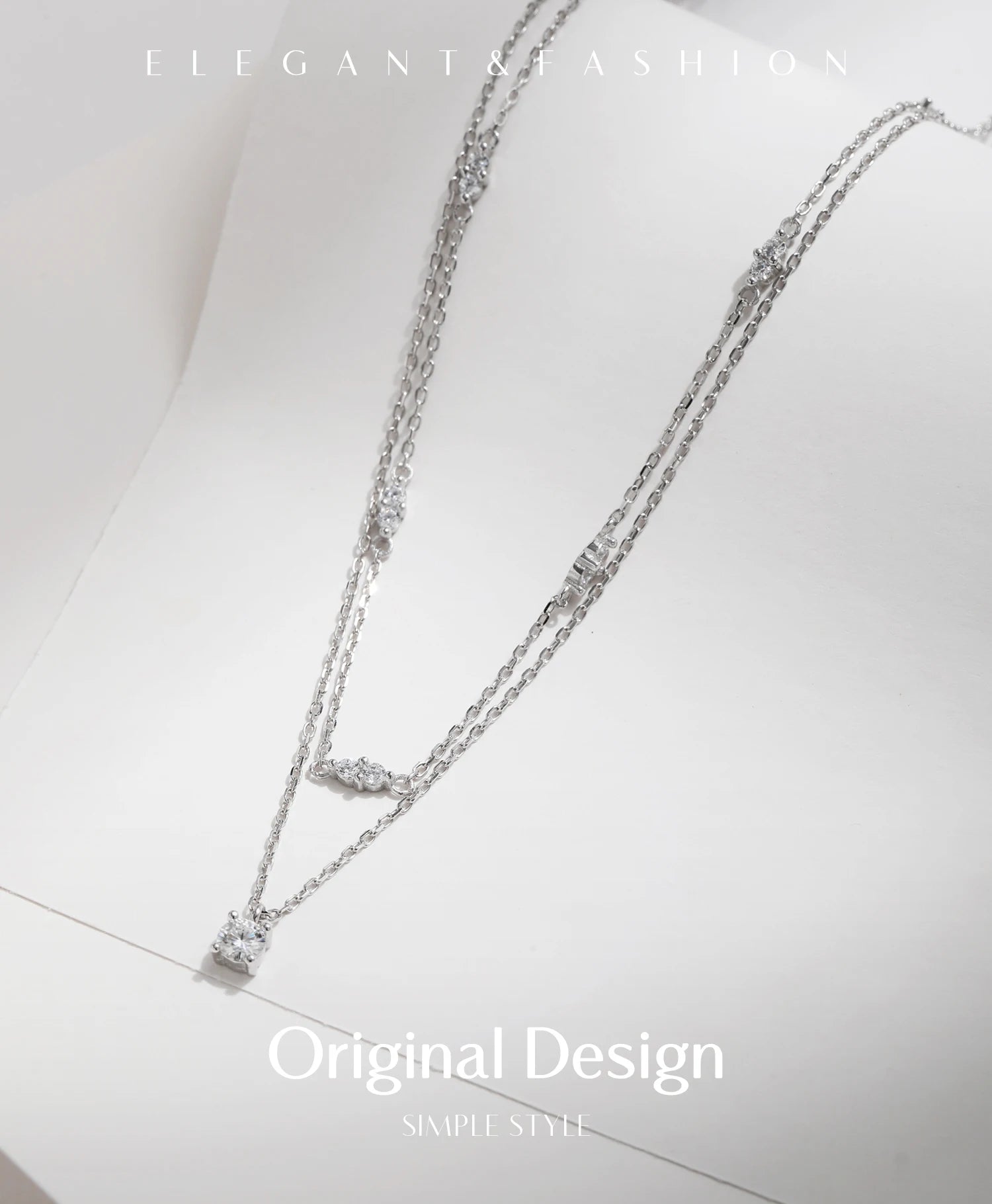 Vixonna Women's Moissanite Pendant Necklace 925 Silver D Color VVS1