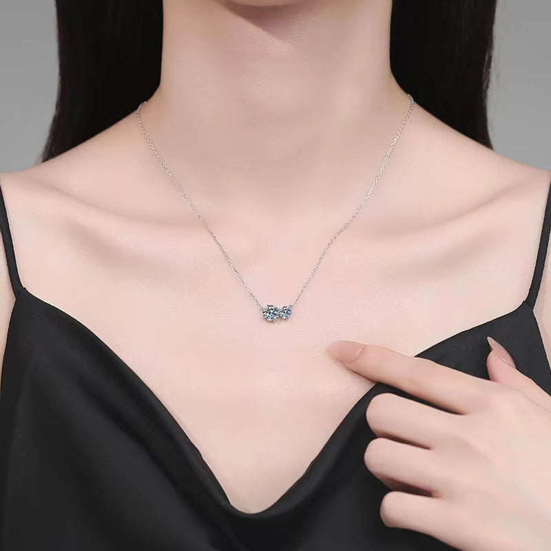 Vixonna Women's Moissanite Pendant Necklace 925 Silver D Color VVS1