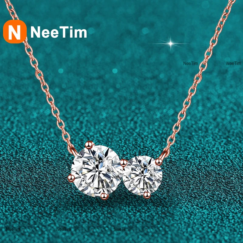 Vixonna Women's Moissanite Pendant Necklace 925 Silver D Color VVS1