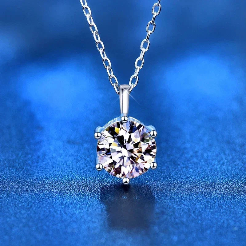 Vixonna Women's Moissanite Pendant Necklace 925 Silver D Color VVS1