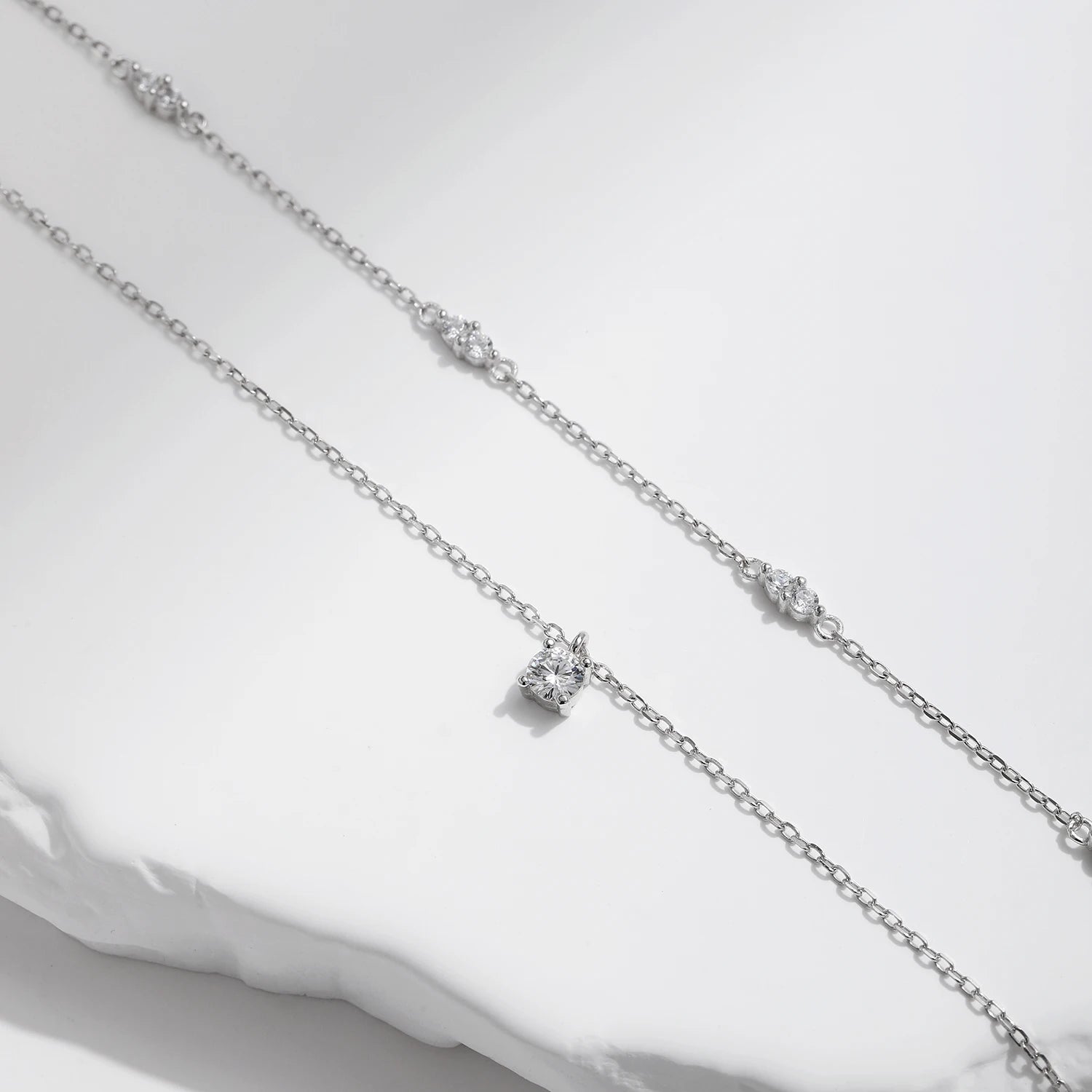 Vixonna Women's Moissanite Pendant Necklace 925 Silver D Color VVS1