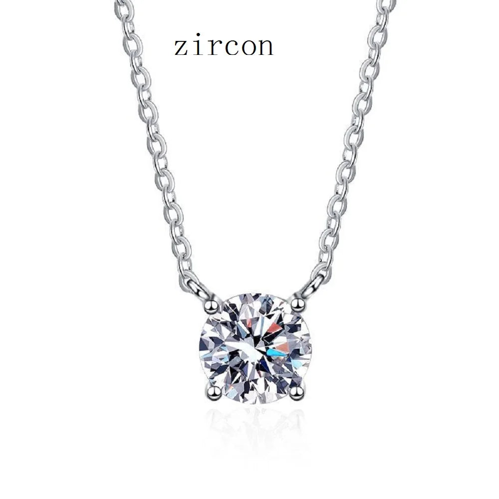 Vixonna Women's Moissanite Pendant Necklace 925 Silver D Color VVS1