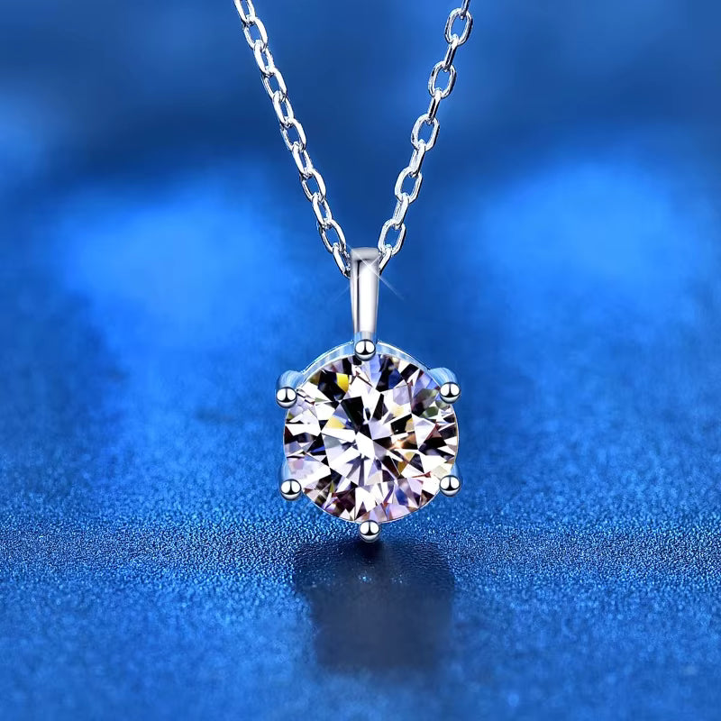 Vixonna Women's Moissanite Pendant Necklace 925 Silver D Color VVS1