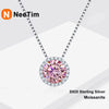 Vixonna Women's Moissanite Pendant Necklace 925 Silver D Color VVS1 Round