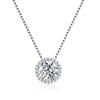 Vixonna Women's Moissanite Pendant Necklace 925 Silver D Color VVS1 Round