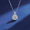 Vixonna Women's Moissanite Round Flower Pendant Necklace 925 Silver D Color VVS1