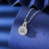 Vixonna Women's Moissanite Round Flower Pendant Necklace 925 Silver D Color VVS1