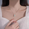Vixonna Women's Moissanite Round Flower Pendant Necklace 925 Silver D Color VVS1