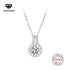 Vixonna Women's Moissanite Round Flower Pendant Necklace 925 Silver D Color VVS1
