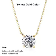 Vixonna Women's Moissanite Solitaire Pendant Necklace 925 Silver D Color VVS1