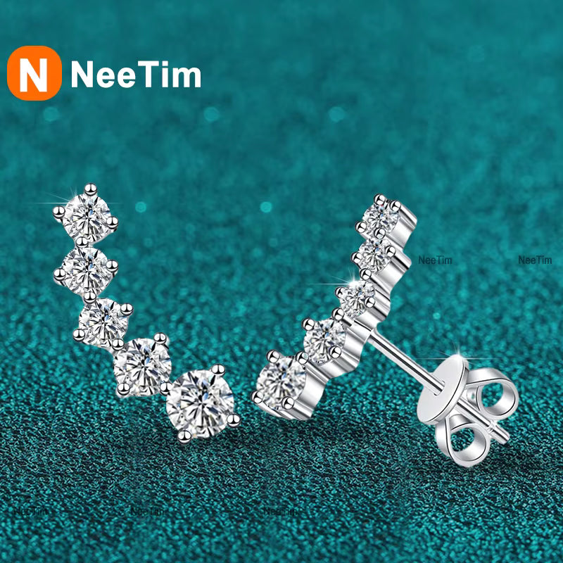Vixonna Women's Moissanite Stud Earrings 1.16cttw 925 Silver D Color VVS1