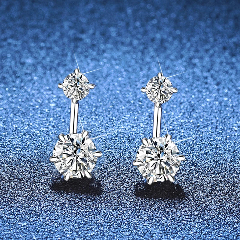 Vixonna Women's Moissanite Stud Earrings 2.6cttw 925 Silver D Color VVS1
