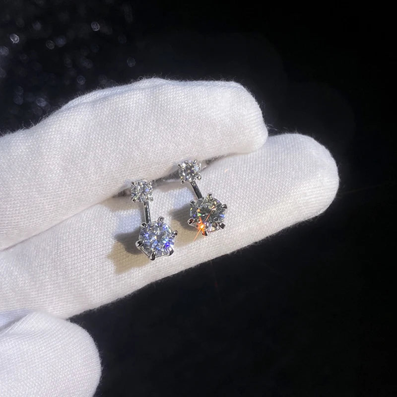 Vixonna Women's Moissanite Stud Earrings 2.6cttw 925 Silver D Color VVS1