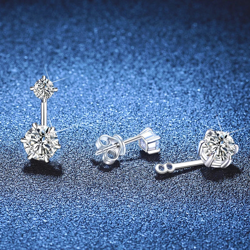Vixonna Women's Moissanite Stud Earrings 2.6cttw 925 Silver D Color VVS1