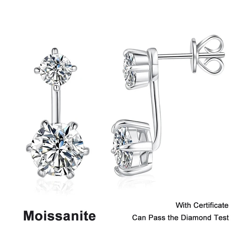 Vixonna Women's Moissanite Stud Earrings 2.6cttw 925 Silver D Color VVS1