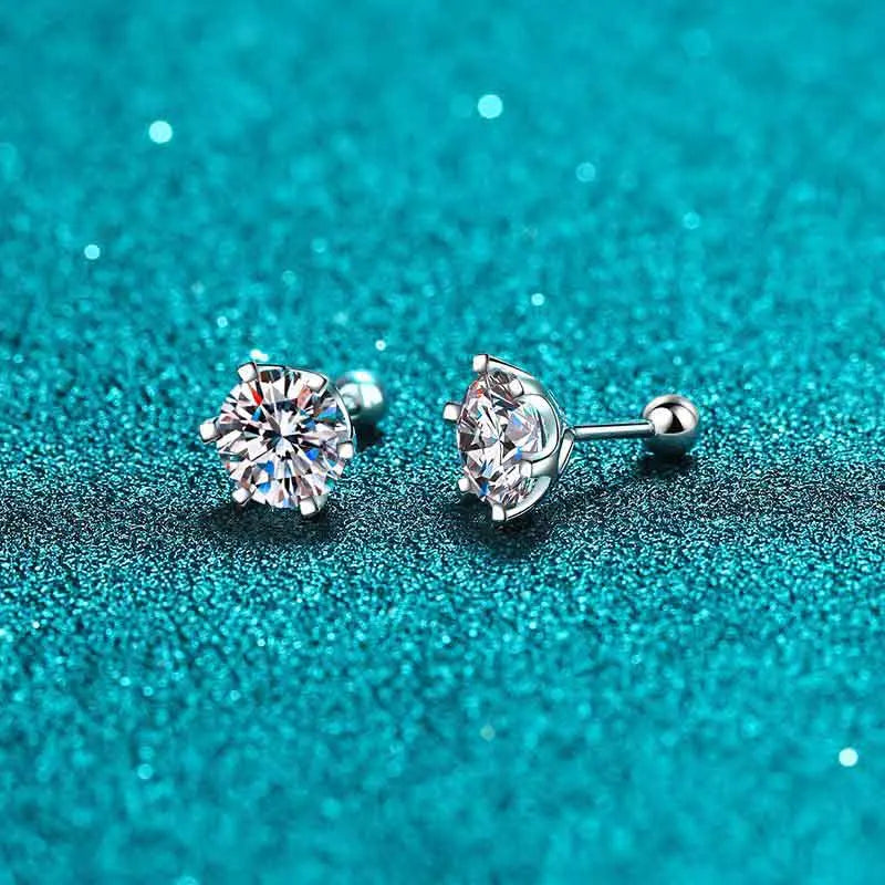 Vixonna Women's Moissanite Stud Earrings 925 Silver D Color VVS1