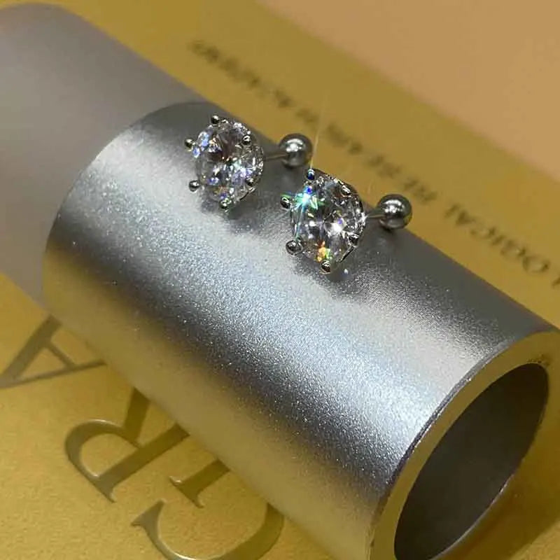 Vixonna Women's Moissanite Stud Earrings 925 Silver D Color VVS1
