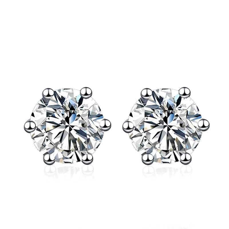 Vixonna Women's Moissanite Stud Earrings 925 Silver D Color VVS1
