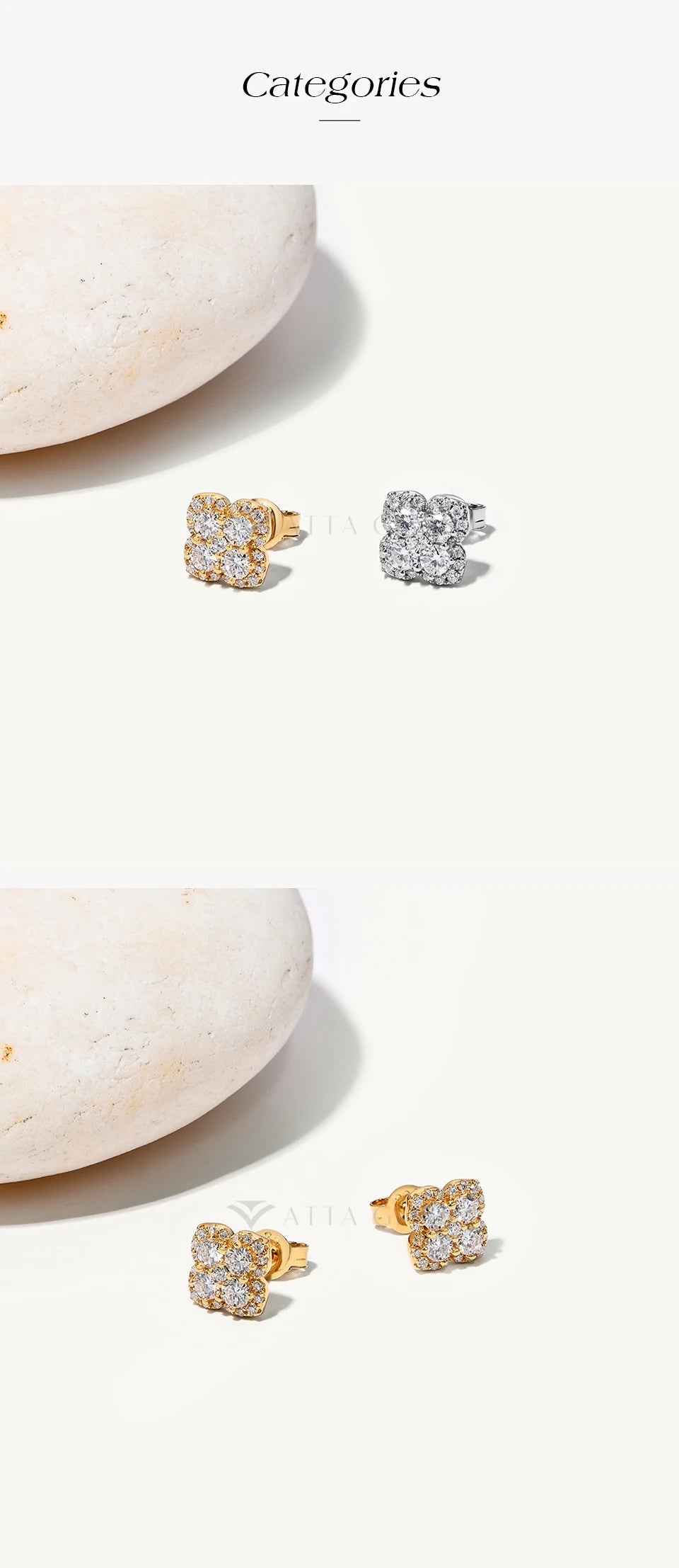 Vixonna Women's Moissanite Stud Earrings 925 Silver D Color VVS1