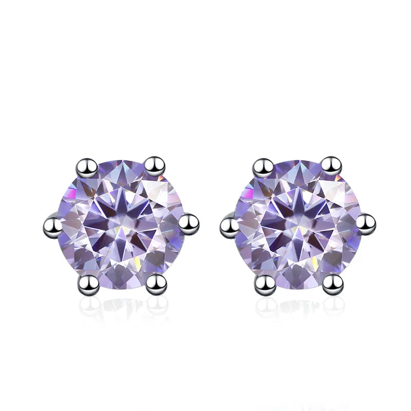 Vixonna Women's Moissanite Stud Earrings 925 Silver D Color VVS1