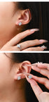 Vixonna Women's Moissanite Stud Earrings 925 Silver D Color VVS1