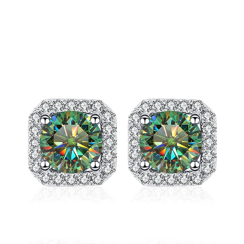 Vixonna Women's Moissanite Stud Earrings 925 Silver D Color VVS1