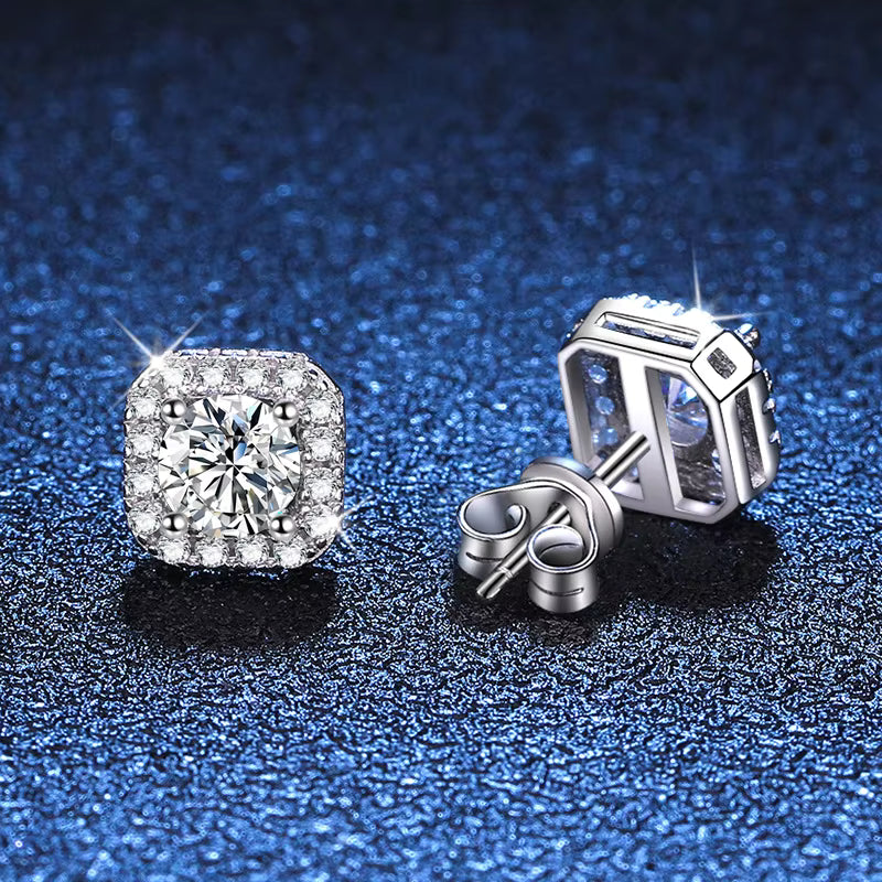 Vixonna Women's Moissanite Stud Earrings 925 Silver D Color VVS1