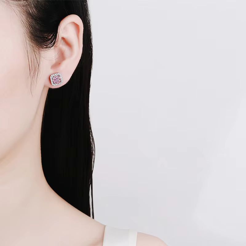 Vixonna Women's Moissanite Stud Earrings 925 Silver D Color VVS1