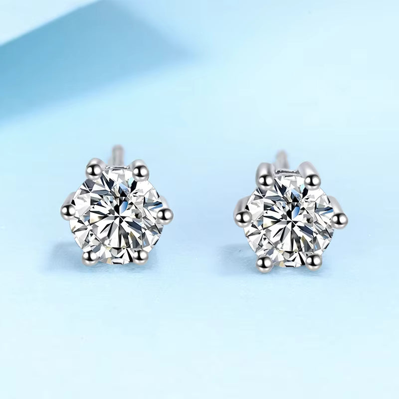Vixonna Women's Moissanite Stud Earrings 925 Silver D Color VVS1