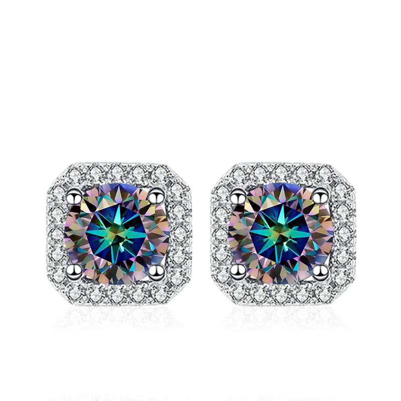Vixonna Women's Moissanite Stud Earrings 925 Silver D Color VVS1