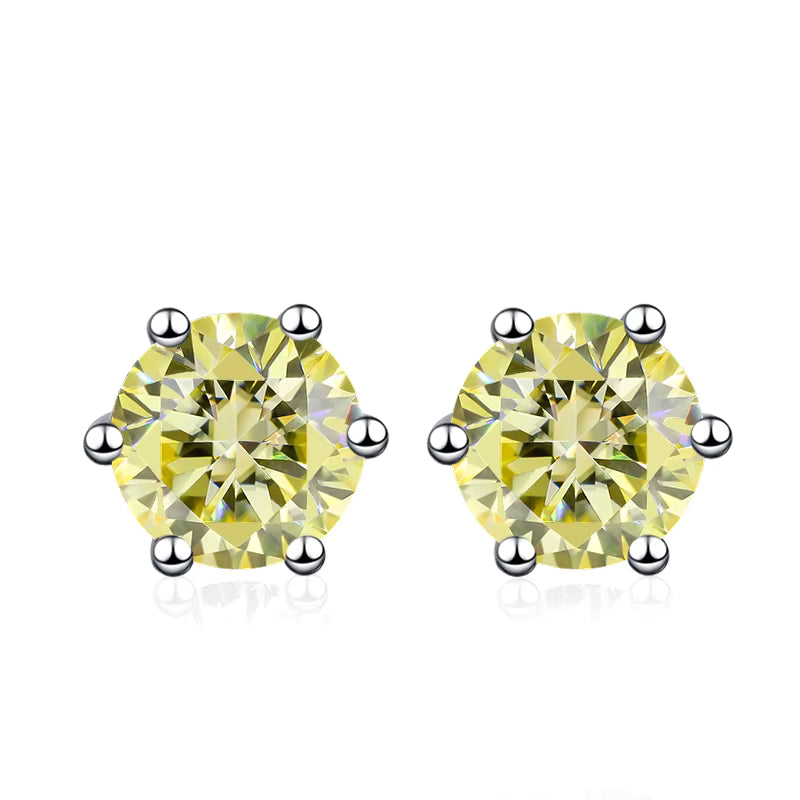 Vixonna Women's Moissanite Stud Earrings 925 Silver D Color VVS1