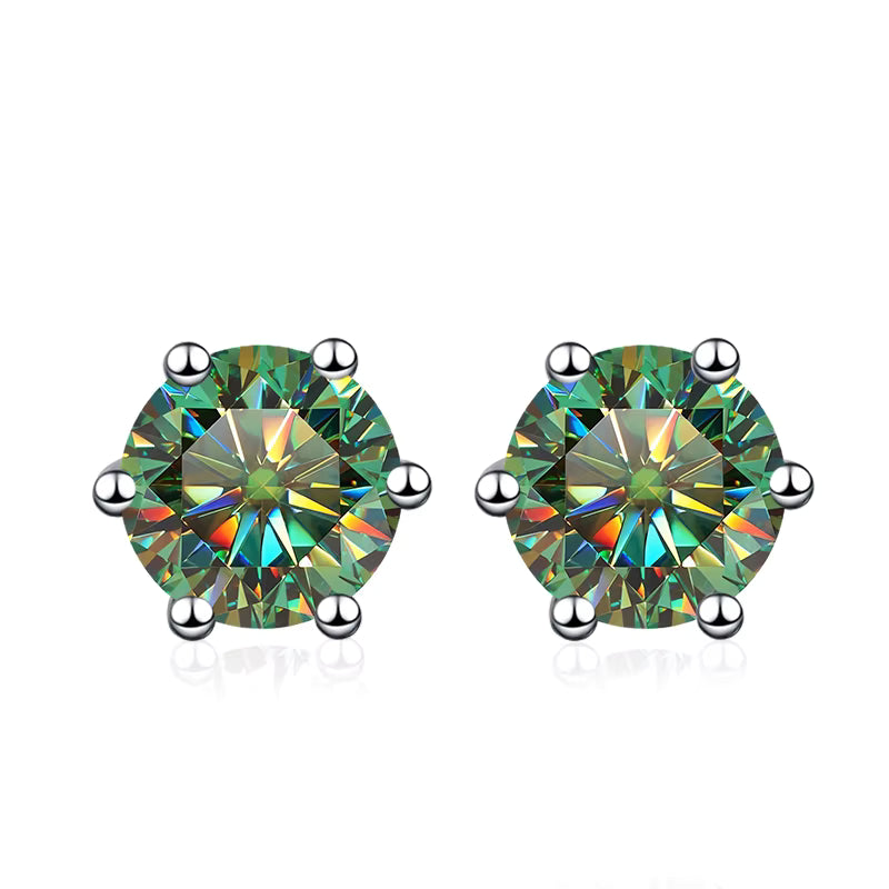 Vixonna Women's Moissanite Stud Earrings 925 Silver D Color VVS1