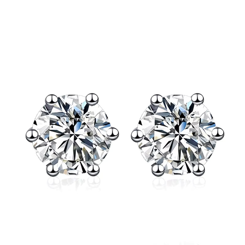 Vixonna Women's Moissanite Stud Earrings 925 Silver D Color VVS1