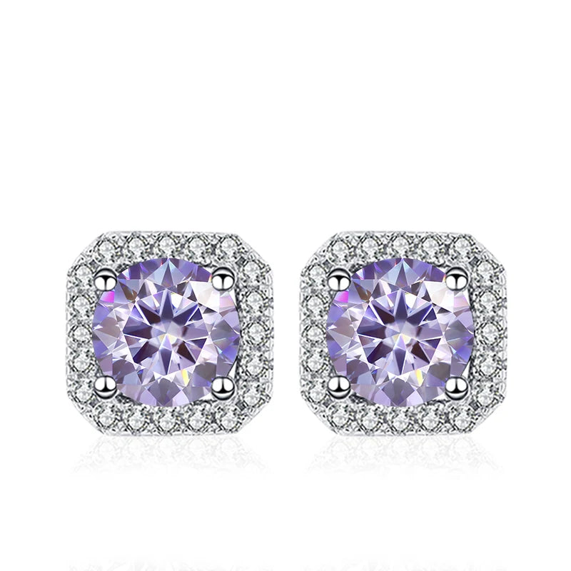 Vixonna Women's Moissanite Stud Earrings 925 Silver D Color VVS1