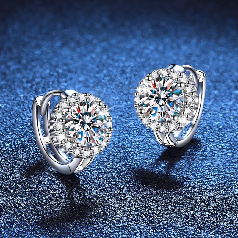 Vixonna Women's Moissanite Stud Earrings 925 Silver D Color VVS1