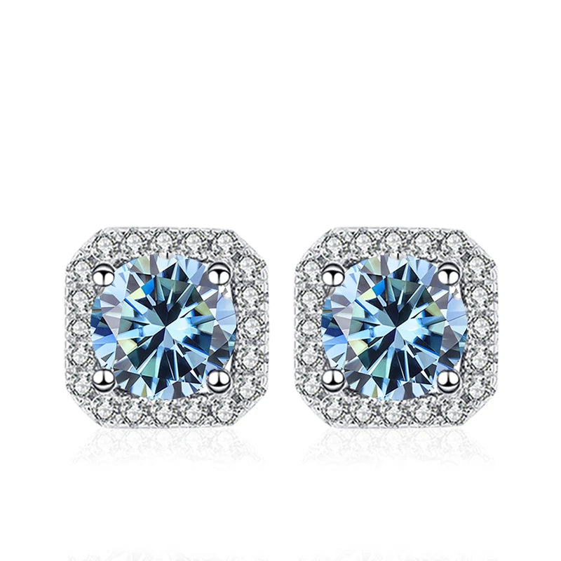 Vixonna Women's Moissanite Stud Earrings 925 Silver D Color VVS1