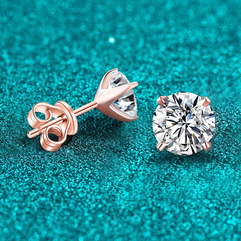 Vixonna Women's Moissanite Stud Earrings 925 Silver D Color VVS1